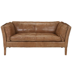 Halo Groucho Small Aniline Leather Sofa Old Saddle Walnut